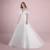 V-Neck A-Line Wedding Dress in Mikado