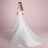 V-Neck A-Line Wedding Dress in Mikado