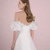 V-Neck A-Line Wedding Dress in Mikado