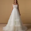 Strapless A-Line Tulle Wedding Dress