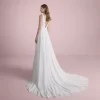 V-Neck A-Line Chiffon Wedding Dress