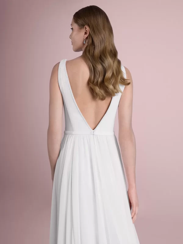 V-Neck A-Line Chiffon Wedding Dress