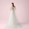 V-Neck A-Line Tulle Wedding Dress