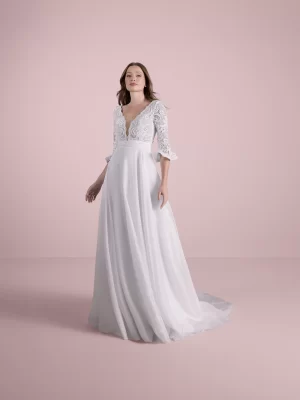 Plus Size V-neck A-line Wedding Dress