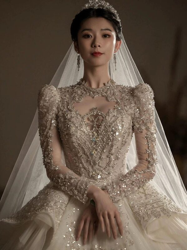 Lace Beaded French Gown