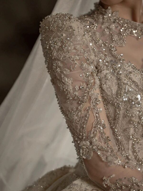 Lace Beaded French Gown