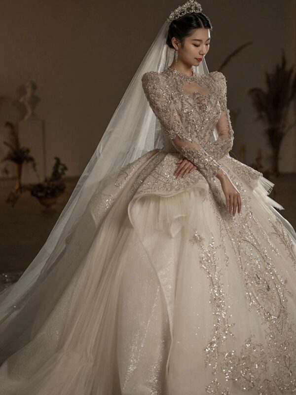 Lace Beaded French Gown