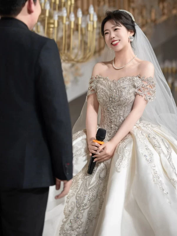 Satin Off-Shoulder Gown
