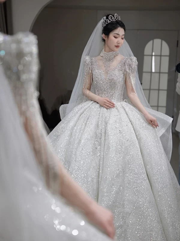 Sequin Beaded French Gown