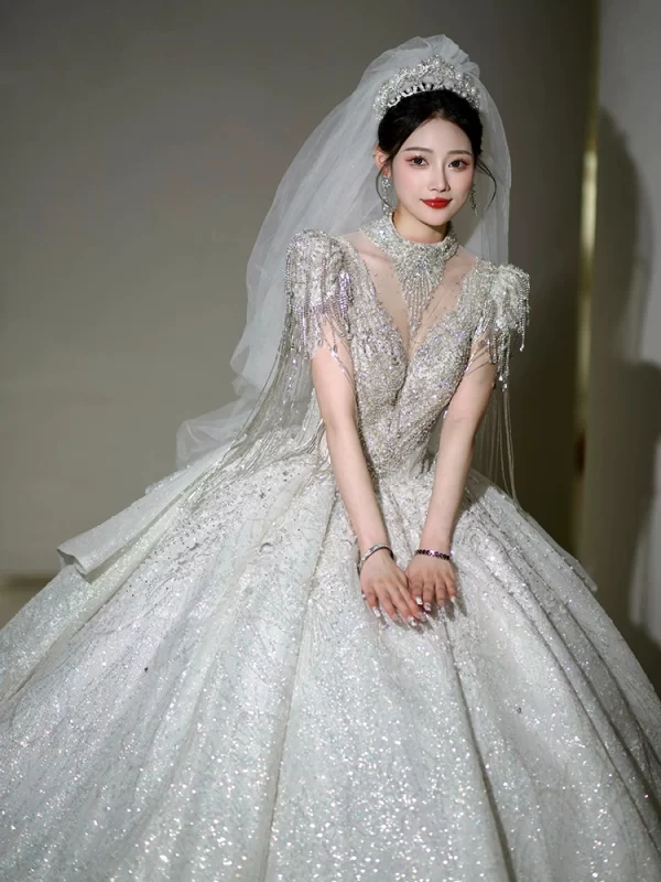 Sequin Beaded French Gown