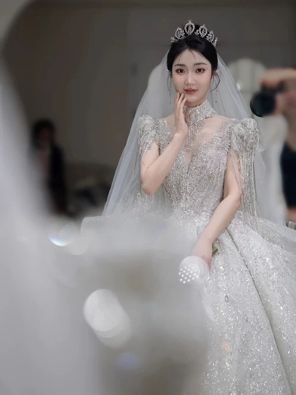 Sequin Beaded French Gown