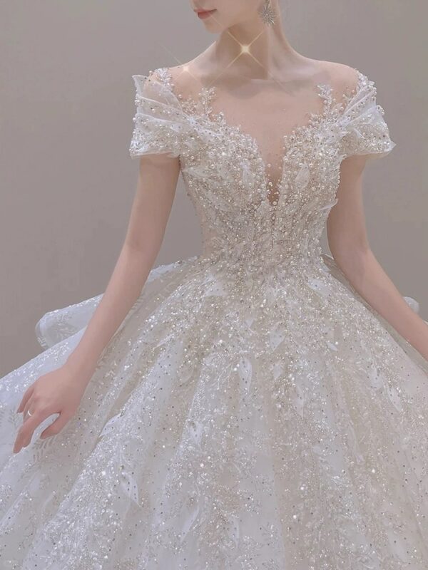 Off-Shoulder Cathedral Gown
