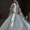 Satin V-Neck Bridal Gown