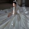 Satin V-Neck Bridal Gown