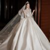 Satin V-Neck Bridal Gown