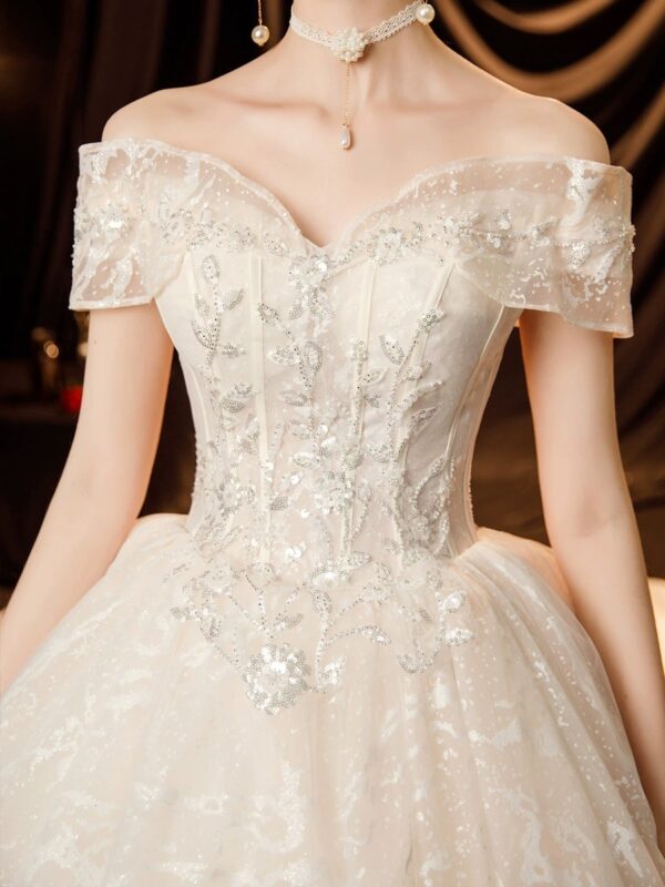 French Off-Shoulder Royal Gown