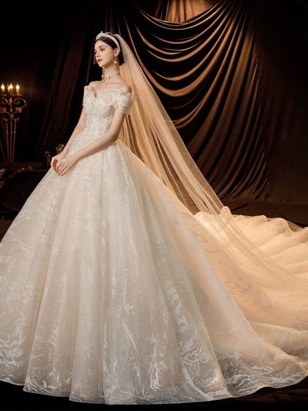 French Off-Shoulder Royal Gown