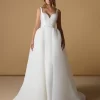 V-Neck Mikado Mermaid Wedding Dress – Sleeveless