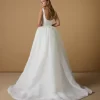 V-Neck Mikado Mermaid Wedding Dress – Sleeveless