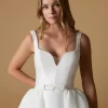 V-Neck Mikado Mermaid Wedding Dress – Sleeveless