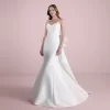 V-Neck Mermaid Wedding Dress in Mikado