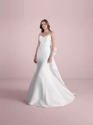 V-Neck Mermaid Wedding Dress in Mikado