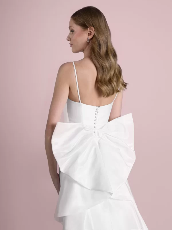 V-Neck Mermaid Wedding Dress in Mikado