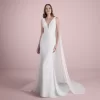 V-Neck Mermaid Wedding Dress in Crepe
