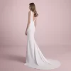 V-Neck Mermaid Wedding Dress in Crepe