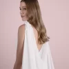 V-Neck Mermaid Wedding Dress in Crepe