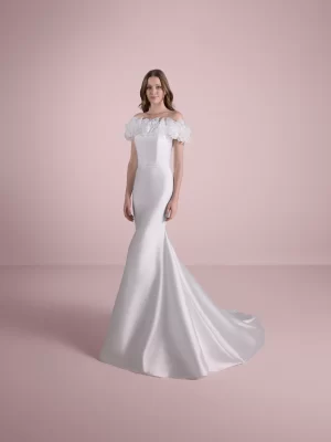 Off-Shoulder Mermaid Wedding Dress in Mikado
