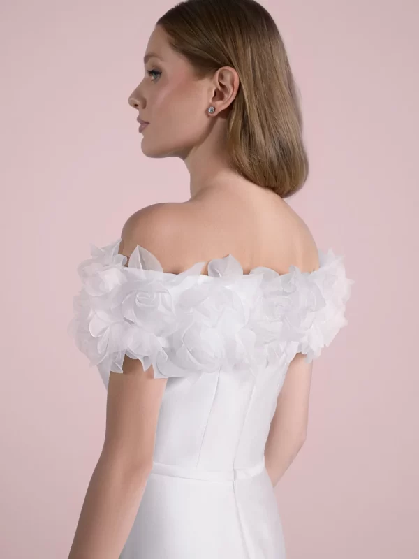 Off-Shoulder Mermaid Wedding Dress in Mikado